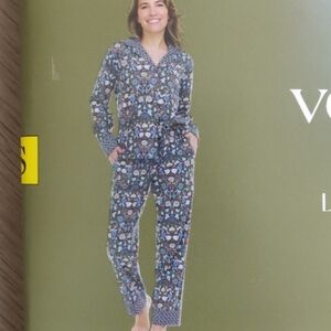 New!Vera Bradley Floral 2pc Pajama Set Sz Small 100% Cotton Cottage Core Warm